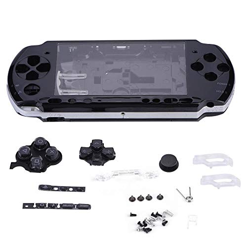 Delaman Carcasa del Juego de Carcasa, Piezas de reparación de la Cubierta de la Carcasa del Juego de la Consola de Carcasa Completa de Repuesto PSP 3000(Negro)