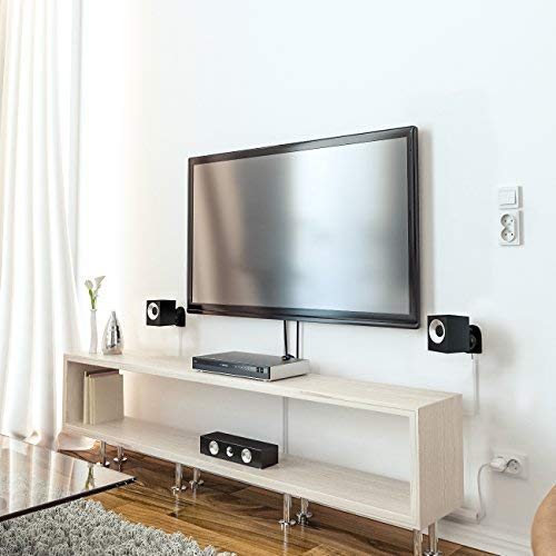 deleyCON 4X Soporte Universal para Altavoces y Bafles de Grado de Rotación + Inclinación hasta 3,5kg de Carga Instalación en Paredes y Techos - Negro