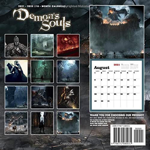 Demọn's Souls OFFICIAL Calendar 2022: Video Game Calendar 2022 - Games calendar 2022-2023 18 months- Planner Gifts boys girls kids and all Fans (Kalendar Calendario Calendrier).