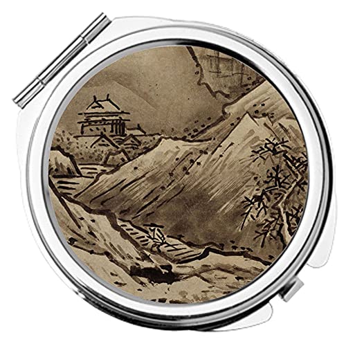 Desconocido Compatible con Cosmetic Mirror Chicos Tener Asian Chinese Painting 2 Durabilidad Hecho por Metal