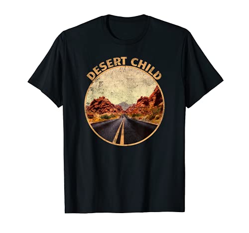 Desert Child Desert Landscape Outline Road Retro Camiseta