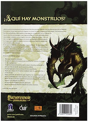 Devir- Pathfinder-Bestiario Juego de Rol, Multicolor (PFBESTP) , color/modelo surtido