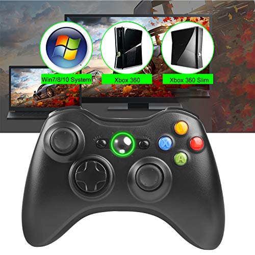 Dhaose - Mando inalámbrico de 2,4 GHz, gamepad mejorado con joystick para Xbox 360, Xbox Slim 360 y ordenadores con Windows 7, 8 y 10