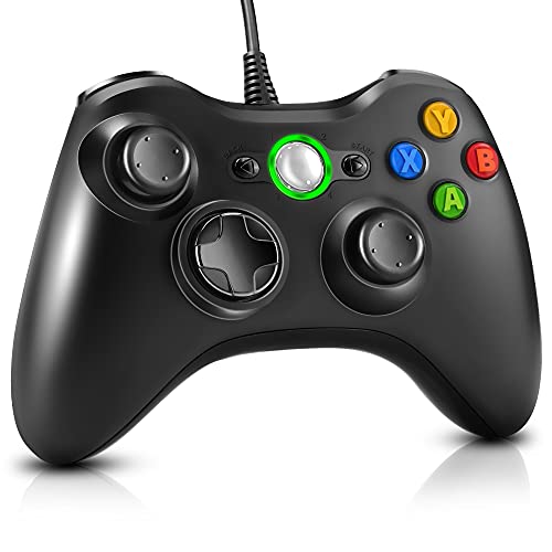 Dhaose Xbox 360 Mando de Gamepad, Controlador Mando USB de Xbox 360 con Vibración, Controlador de Gamepad para Xbox 360 Mando para PC Windows XP/7/8/10