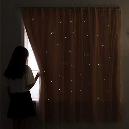 DHR-Cortinas Niños Blackout cortinas de colores paneles fotografica Estrellas opacas cortinas térmicas enganchado de por habitación/dormitorio/Nursery 1 PC cortinas