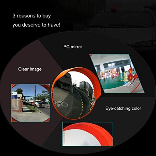 DHR- Espejo de seguridad carretera de curvas de tráfico Espejo PC Anti-gota resistente y ligero adecuado for el estacionamiento al aire libre del punto ciego for comer, 60 cm Tamaño espejo convexo de