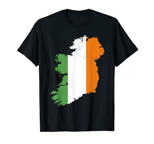 Día de San Patricio mapa irlandés y bandera de Irlanda Camiseta