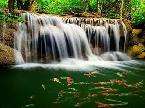 Diamante pintura cascada cuadrado completo diamantes de imitación bordado venta mosaico punto de cruz paisaje 5D DIY decoración del hogar A15 50x70cm