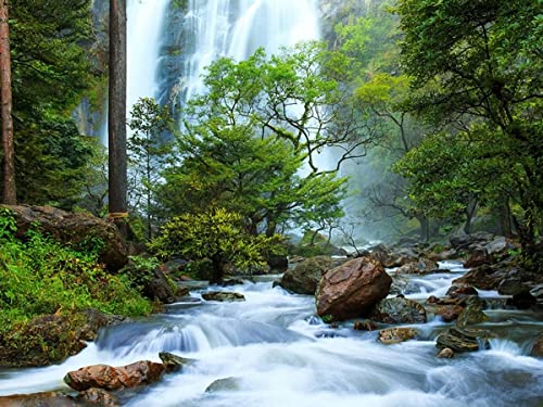 Diamante pintura cascada cuadrado completo diamantes de imitación bordado venta mosaico punto de cruz paisaje 5D DIY decoración del hogar A15 50x70cm