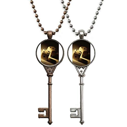 Dice Gambling Points Photo Key Collar colgante joyería pareja decoración