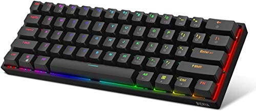 Dierya DK61E Teclado mecánico para Juegos al 60%, Interruptor óptico Gateron con retroiluminación RGB, Teclado PBT con Cable Impermeable Compacto 61 Teclas Completas programable（Interruptor marrón）