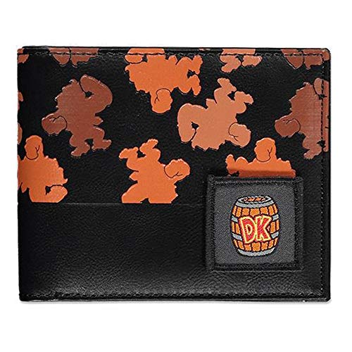 Difuzed Donkey Kong Colour Silhouette All-Over, Accesorio de Viaje-Billetera Plegable Adulto Unisex, Nero, Standard