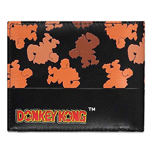 Difuzed Donkey Kong Colour Silhouette All-Over, Accesorio de Viaje-Billetera Plegable Adulto Unisex, Nero, Standard