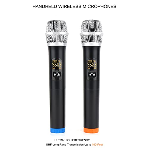 DIGITNOW!Sistema portátil del mezclador del micrófono del karaoke fijado con el micrófono inalámbrico dual de la UHF,HDMI-ARC/óptico/AUX en el canto del receptor de Home Theater,amplificador, altavoz