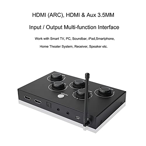 DIGITNOW!Sistema portátil del mezclador del micrófono del karaoke fijado con el micrófono inalámbrico dual de la UHF,HDMI-ARC/óptico/AUX en el canto del receptor de Home Theater,amplificador, altavoz