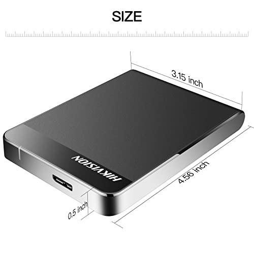 Disco Duro Externo 1TB Ultra Slim Portable Hard Drive USB 3.0 HDD Storage Compatible para PC, computadora de Escritorio, computadora portátil, Xbox, Xbox One, PS4 (Negro) -HIKVISION