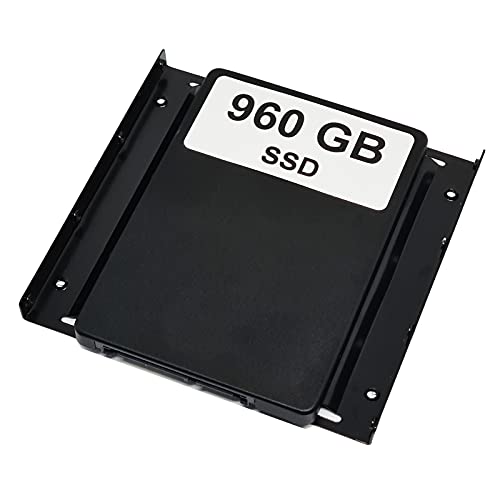 Disco duro SSD de 960 GB con marco de montaje (2,5" a 3,5") compatible con placa base Asus P5KPL-cm, incluye tornillos y cable SATA