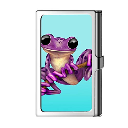 Diseño de la tarjeta de visita de la astilla, caja de crédito con nombre de monedero de acero inoxidable para hombres y ranas