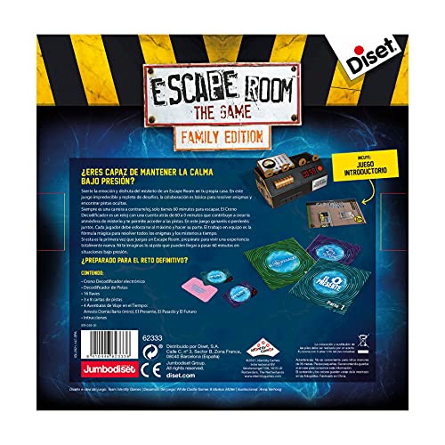 Diset- Juego de Mesa Familiar Que simula una Experiencia Escape Room a Partir de 10 años (62333)