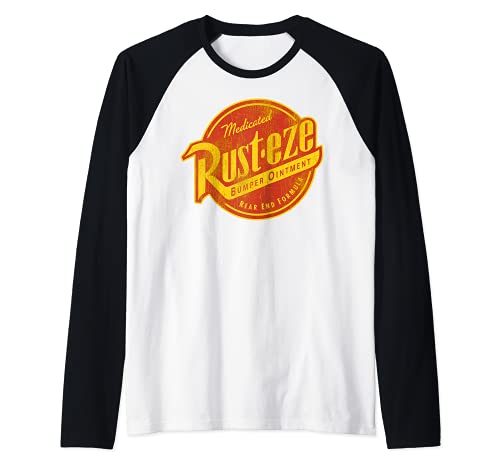 Disney Pixar Cars Vintage Rust-Eze Ointment Camiseta Manga Raglan