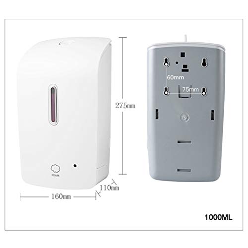 Dispensador de jabón Automático de jabón sin contacto dispensador 1000ML montado en la pared del dispensador líquido con Visual ventana anti-salida con pilas eléctrico dispensador de jabón for adultos