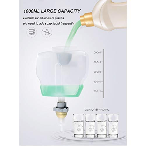 Dispensador de jabón Automático de jabón sin contacto dispensador 1000ML montado en la pared del dispensador líquido con Visual ventana anti-salida con pilas eléctrico dispensador de jabón for adultos