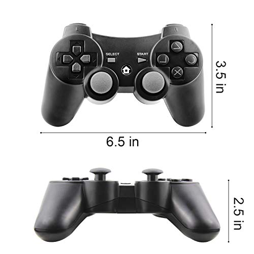 Diswoe Mando Inalámbrico para PS3 Controller Bluetooth con Función SIXAXIS y Doble Vibración, Wireless Rechargable Bluetooth Gamepad Remote Joystick Controller Gamepad para Sony PS3 Playstation 3