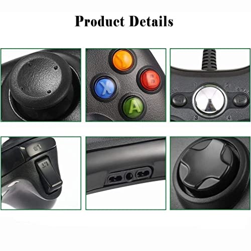 Diswoe Xbox 360 Mando de Gamepad, Controlador Mando USB de Xbox 360 con Vibración, mando de diseño ergonómico mejorado para Xbox 360 Slim y PC con Windows XP / Vista / 7/8 / 8.1 / 10