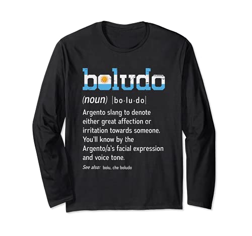 Divertido diseño Boludo Argentino - Camiseta de Argentina Manga Larga