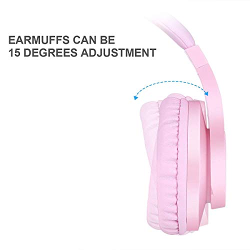 DIWUER Cascos Gaming, Auriculares Gaming Para Ps4 Xbox One Nintendo Switch, Con Sonido Envolvente y Reducción de Ruido, Para iPad Cuaderno Computadora Teléfono inteligente PC (Rosa)