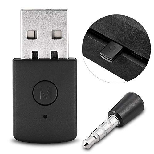 Diyeeni Adaptador USB Mini USB 4.0 Adaptador Bluetooth/Dongle Receptor y transmisores para Playstation PS4 con micrófono inalámbrico para Auriculares con Bluetooth