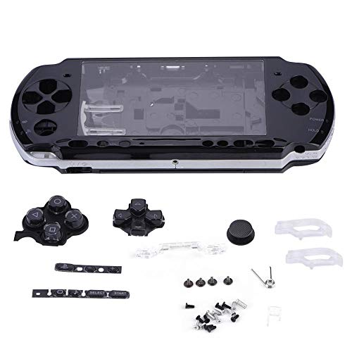 Diyeeni Juego Shell, Reemplazo de Material de PC, Consola de Carcasa Completa Juego Shell Caso, Cubierta Piezas de Reparación Exclusivas para PSP 3000(Negro)