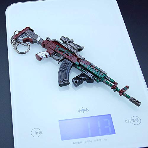 DJIEYU Miniatura Beryl M762 de asalto rifle armas de metal modelo pistola figura accesorios ejército juguete militar llavero Die Cast decoración juguetes colgante