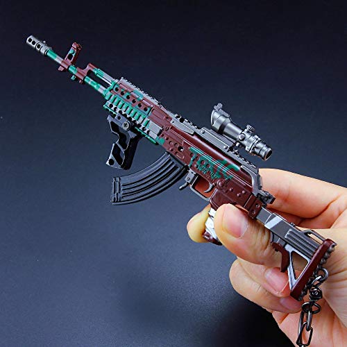 DJIEYU Miniatura Beryl M762 de asalto rifle armas de metal modelo pistola figura accesorios ejército juguete militar llavero Die Cast decoración juguetes colgante