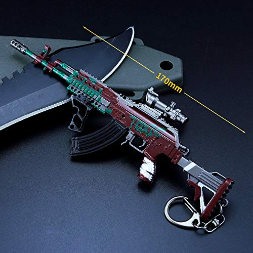 DJIEYU Miniatura Beryl M762 de asalto rifle armas de metal modelo pistola figura accesorios ejército juguete militar llavero Die Cast decoración juguetes colgante