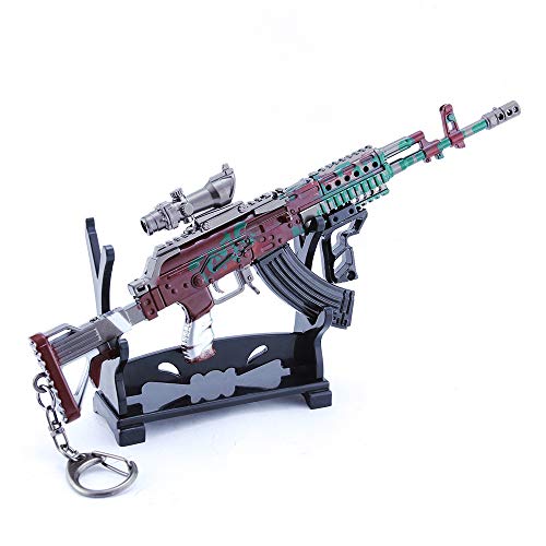 DJIEYU Miniatura Beryl M762 de asalto rifle armas de metal modelo pistola figura accesorios ejército juguete militar llavero Die Cast decoración juguetes colgante