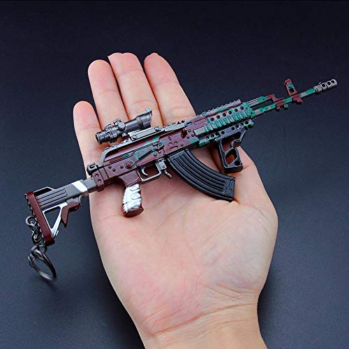 DJIEYU Miniatura Beryl M762 de asalto rifle armas de metal modelo pistola figura accesorios ejército juguete militar llavero Die Cast decoración juguetes colgante