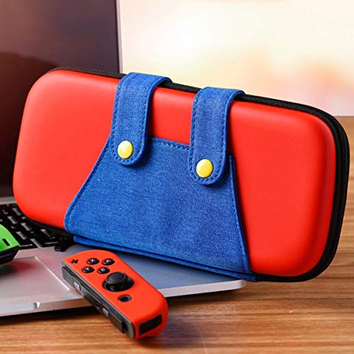 DJROLL Carrying Bag Compatible con Nintendo Switch, Elegante Funda de Transporte de Carcasa Dura portátil con 2 Protectores de Pantalla de Vidrio Templado, 10 Ranuras para Tarjetas de Juego