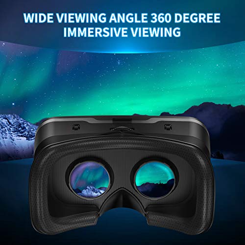 DLseego compatibles con Auriculares de Realidad Virtual, Control Remoto 3D, Gafas de Realidad Virtual HD, cómoda Distancia Ajustable para teléfonos de 3,5 a 6,0 Pulgadas,Negro
