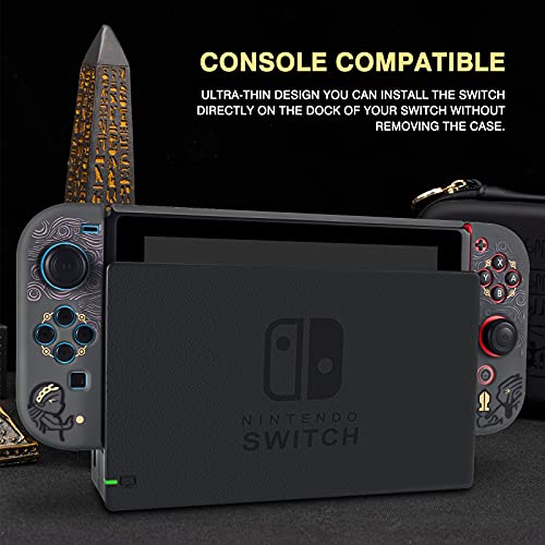 DLseego Funda Protectora Compatible con Nintendo Switch,Funda Dura para PC con Diseño Anti-arañazos y Absorción de Impactos con 2 Agarres para los Pulgares - Zelda
