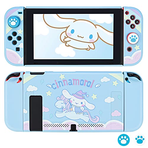 DLseego Funda Protectora para Switch, Funda Acoplable de TPU Mate Funda Resistente a los Golpes con 2 Tapas Suaves de Silicona para la Consola Switch y Joy-con - Azul