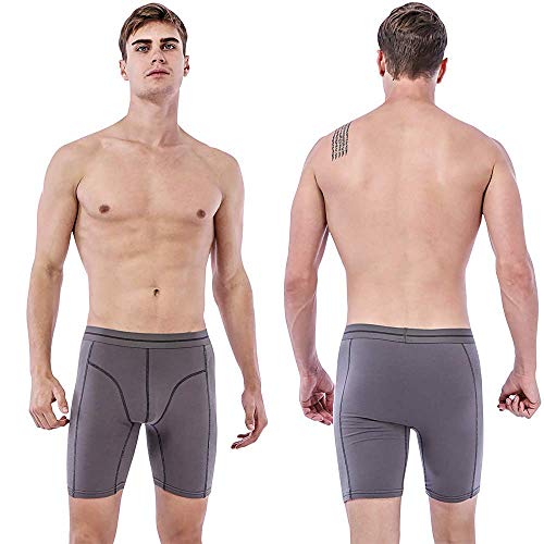 DODOMIAN Calzoncillos tipo bóxer para hombre, paquete de 4 calzoncillos de algodón sin montar, ropa interior abierta con bolsa (paquete de 4: negro, gris, azul, blanco, XL)
