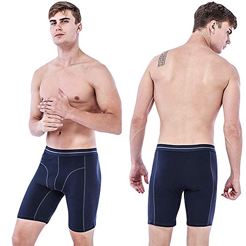 DODOMIAN Calzoncillos tipo bóxer para hombre, paquete de 4 calzoncillos de algodón sin montar, ropa interior abierta con bolsa (paquete de 4: negro, gris, azul, blanco, XL)