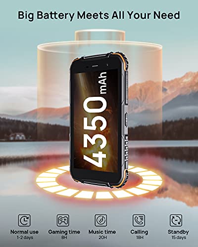 DOOGEE S35 [2021] Movil Resistente Agua y Golpes, 4350mAh Batería, 4G Moviles Baratos Android, 13MP Triple Cámara, 5.0 Corning Gorilla Glass Pantalla, 2GB + 16GB Smartphone Antigolpes, GPS, Naranja