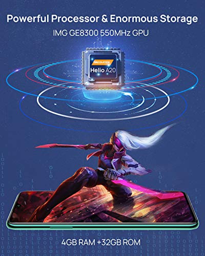 DOOGEE X95 PRO [2021] 4GB RAM+32GB ROM Movil 4G, 4350mAh Android 10 Moviles Libres Baratos, Pantalla 6,52 Pulgadas 19:9, 4G Smartphone Helio A20, Triple Cámara 13MP+ cámara frontal 5MP, Face ID -Verde