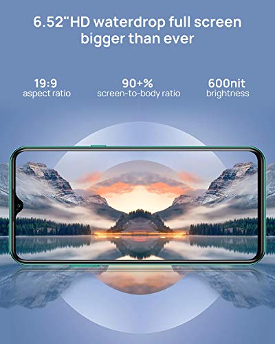 DOOGEE X95 PRO [2021] 4GB RAM+32GB ROM Movil 4G, 4350mAh Android 10 Moviles Libres Baratos, Pantalla 6,52 Pulgadas 19:9, 4G Smartphone Helio A20, Triple Cámara 13MP+ cámara frontal 5MP, Face ID -Verde
