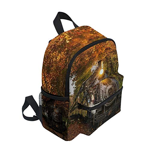 DOSHINE Mochila para niños pequeños, Essex Steam Train Autumn Pre-School Book Bag para niños y niñas