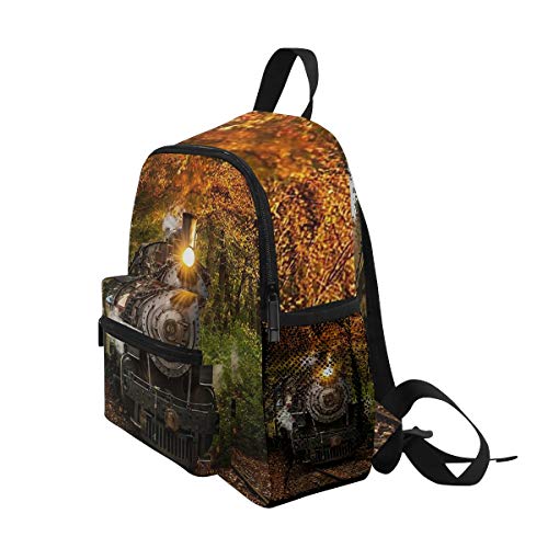 DOSHINE Mochila para niños pequeños, Essex Steam Train Autumn Pre-School Book Bag para niños y niñas