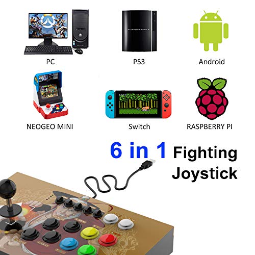 DOYO Arcade Joystick Machine Video Game Arcade Fight Stick para el hogar, compatible con NEOGEO Mini / PC / PS Classic / Nintendo Switch / PS3 / Android / Raspberry Pi