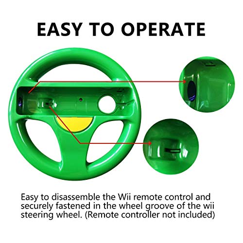 DOYO Volante Wii Mario Kart Nintendo Switch Volantes para Wii U Control Remoto para Juegos de Carreras Verde y Rojo(2 Piezas)